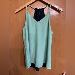Maurices Navy & Mint Green Tank Top